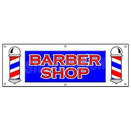Signmission Barber Shop Banner Heavy Duty 13 Oz Vinyl with Grommets Single Sided B-72 Barber Shop